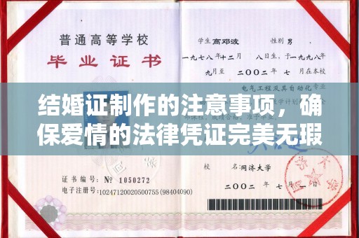 遵化市结婚证制作的注意事项，确保爱情的法律凭证完美无瑕